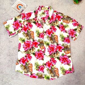 Floral Hawaiian button up shirt